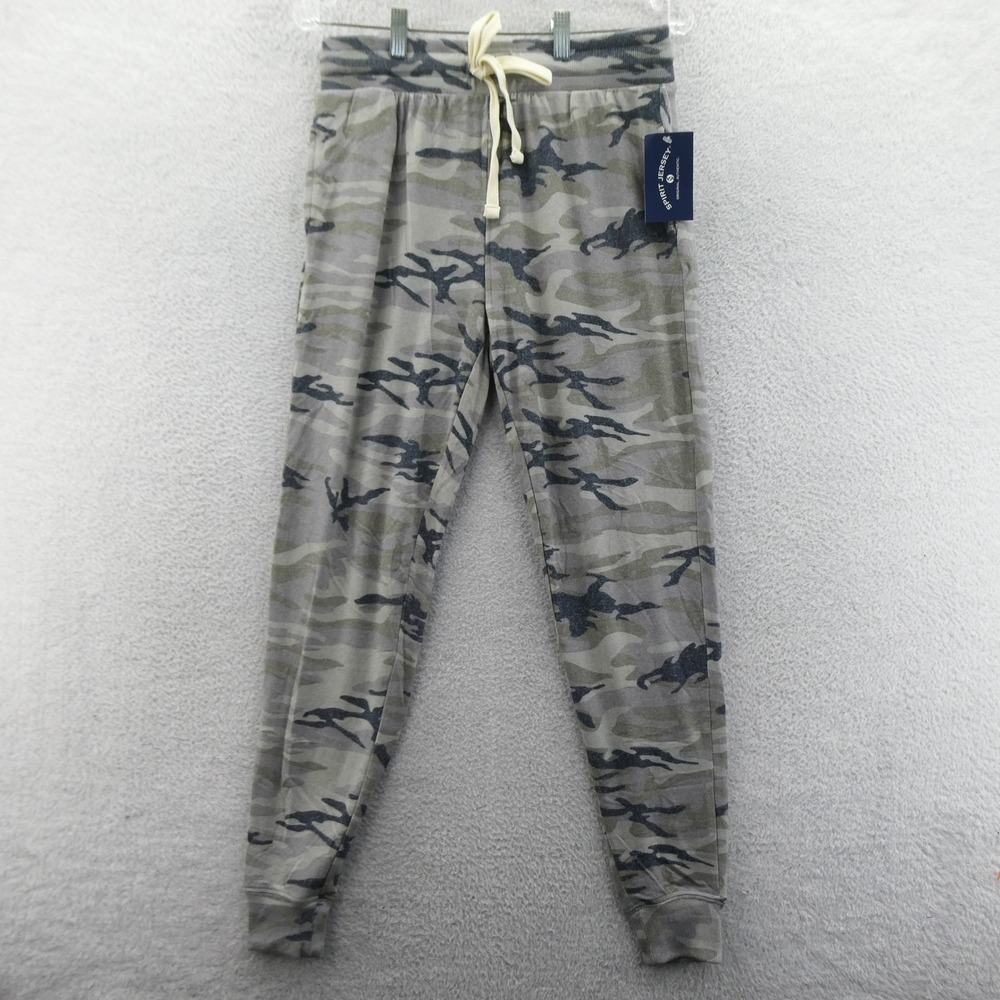 Spirit Jersey Jogger Pants Womens Small Camo Gray Green Drawstring Stretch New‎